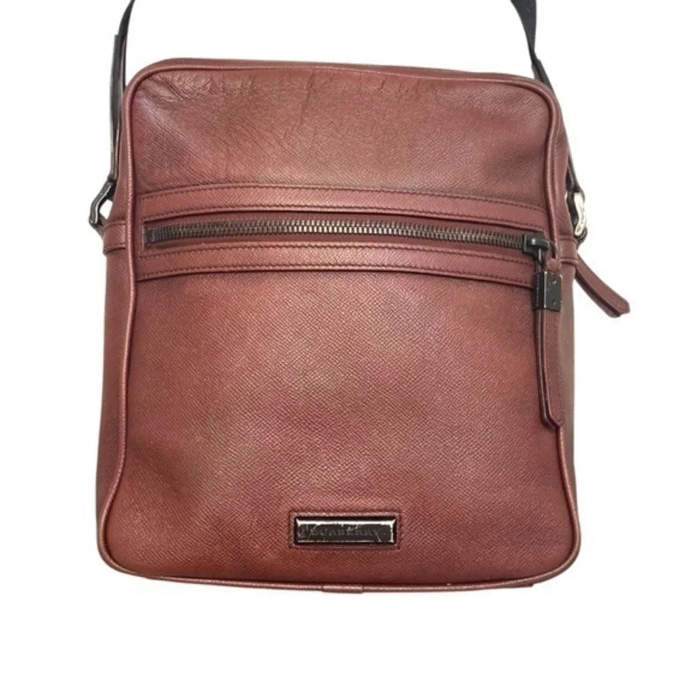 Burberry unisex burgundy maroon messenger bag